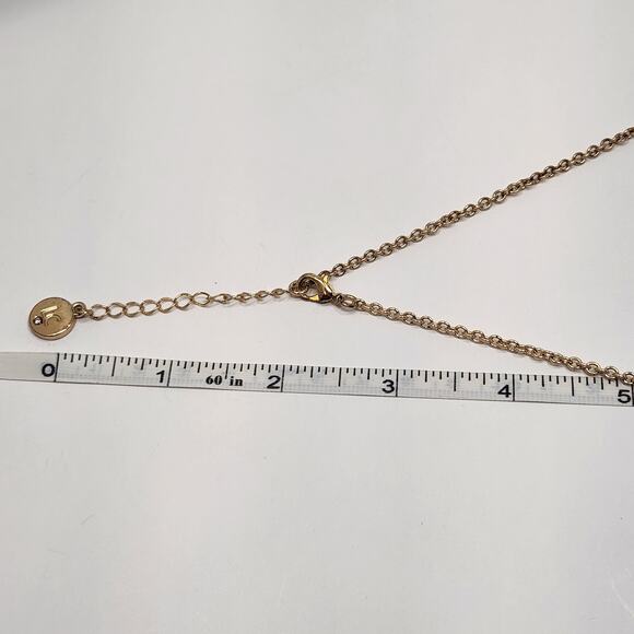 Liz Claiborne Gold Tone Collar Statement Necklace Orange Rhinestone Autumn Fall - Picture 6 of 6